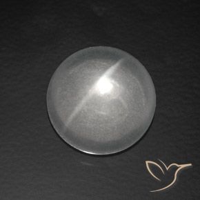 Quartzo Olho de Gato Branco Natural 7.56ct, Redondo, Transparente