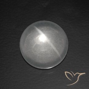 Quartzo Olho de Gato Branco Natural 7.56ct, Redondo, Transparente