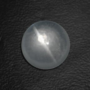 Quartzo olho de gato branco natural 8,07ct, corte redondo, transparente