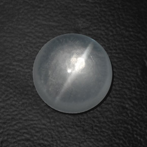 Quartzo olho de gato branco natural 8,07ct, corte redondo, transparente