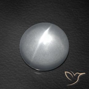 Quartzo Olho de Gato Branco claro Natural 8.14ct, Redondo, Transparente