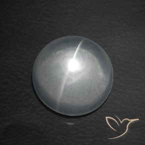 Quartzo Olho de Gato Branco Natural 8.14ct, Redondo, Transparente