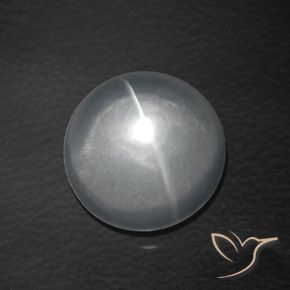 Quartzo Olho de Gato Branco Natural 8.14ct, Redondo, Transparente