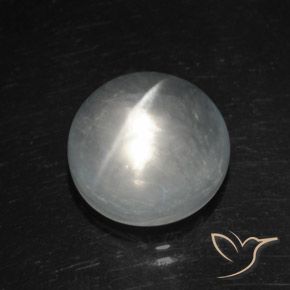 Quartzo Olho de Gato Branco Natural 8.11ct, Redondo, Transparente