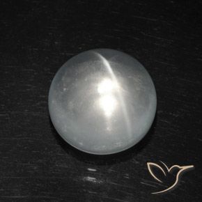 Quartzo Olho de Gato Branco Natural 8.09ct, Redondo, Transparente