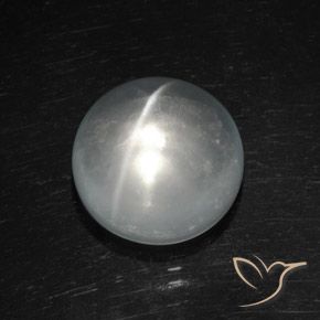 Quartzo Olho de Gato Branco Natural 8.09ct, Redondo, Transparente