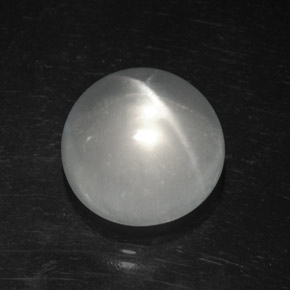 Quartzo Olho de Gato Branco Natural 8.86ct, Corte Redondo, Transparente