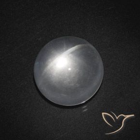 Quartzo Olho de Gato Branco claro Natural 7.50ct, Redondo, Transparente