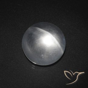 Quartzo Olho de Gato Branco claro Natural 7.59ct, Redondo, Transparente