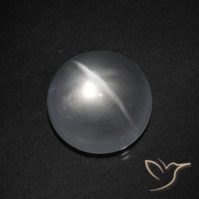 Quartzo Olho de Gato Branco claro Natural 8.13ct, Redondo, Transparente