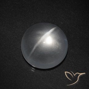 Quartzo Olho de Gato Branco claro Natural 8.13ct, Redondo, Transparente