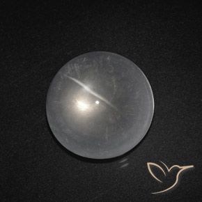 Quartzo Olho de Gato Branco claro Natural 8.70ct, Redondo, Transparente