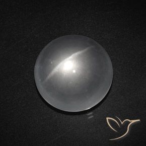 Quartzo Olho de Gato Branco claro Natural 8.43ct, Redondo, Transparente