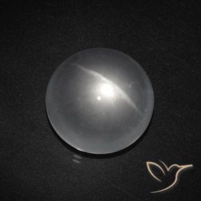 Quartzo Olho de Gato Branco claro Natural 8.43ct, Redondo, Transparente