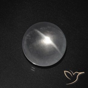 Quartzo Olho de Gato Branco claro Natural 8.50ct, Redondo, Transparente