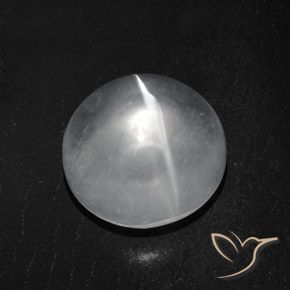 Quartzo Olho de Gato Branco claro Natural 7.56ct, Redondo, Transparente