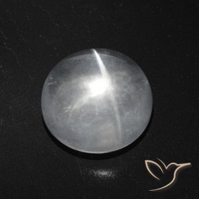 Quartzo Olho de Gato Branco claro Natural 7.71ct, Redondo, Transparente