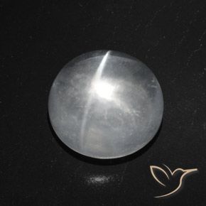 Quartzo Olho de Gato Branco claro Natural 7.71ct, Redondo, Transparente