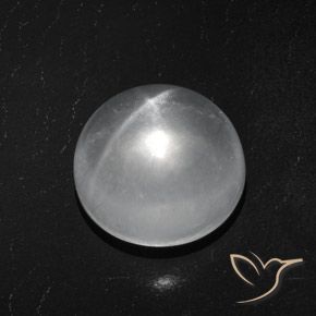 Quartzo Olho de Gato Branco claro Natural 7.03ct, Redondo, Transparente