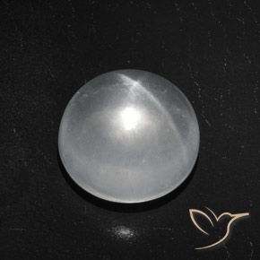 Quartzo Olho de Gato Branco claro Natural 7.03ct, Redondo, Transparente