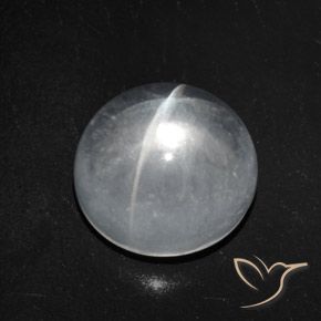 Quartzo Olho de Gato Branco claro Natural 7.51ct, Redondo, Transparente