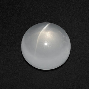 Quartzo Olho de Gato Branco Natural 7.28ct, Corte Redondo, Transparente