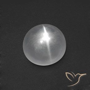 Quartzo Olho de Gato Branco claro Natural 7.97ct, Redondo, Transparente
