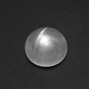 Quartz cat's eye branco natural 7,19ct, corte redondo, transparente