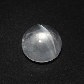 Quartz cat's eye branco natural 4,82ct, corte redondo, transparente