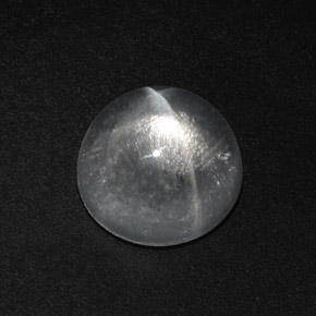 Quartzo Olho de Gato Branco Natural 6.23ct, Corte Redondo, Transparente