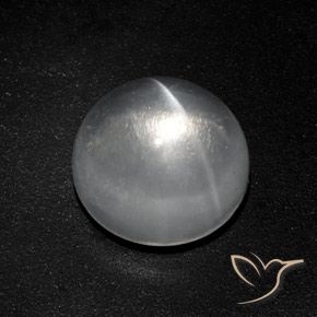 Quartzo Olho de Gato Branco claro Natural 7.77ct, Redondo, Transparente