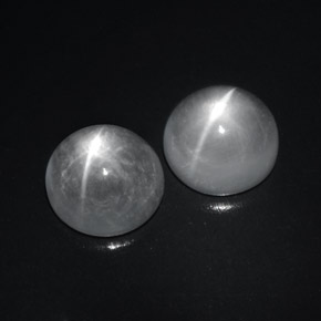 Pedras preciosas de Quartzo Olho de Gato Branco natural de 8.46 ct, Corte Redondo, Transparente