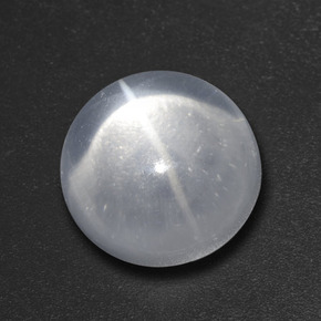 Quartzo Olho de Gato Branco Natural 7.27ct, Corte Redondo, Transparente