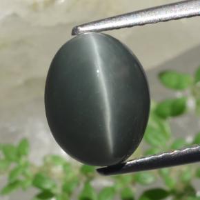 Quartzo Olho de Gato Verde Natural 2.63ct, Corte Oval, Opaco