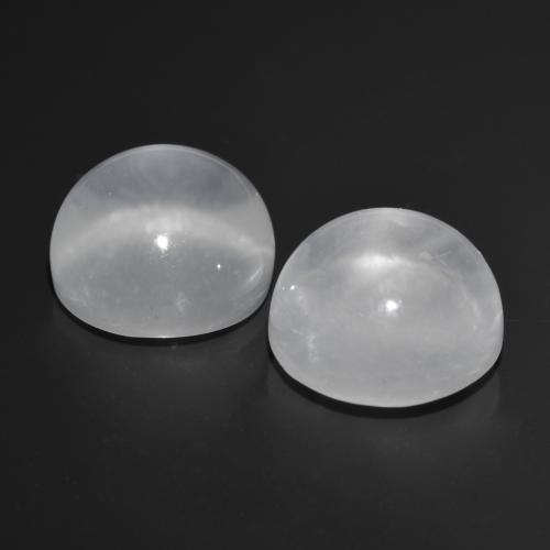 Pedras preciosas de quartz cat's eye branco natural de 13,12 ct, corte redondo, transparente