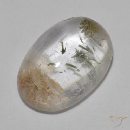 18.07ct Natural Multicolorido Quartzo com Hedenbergita, oval, Transparente