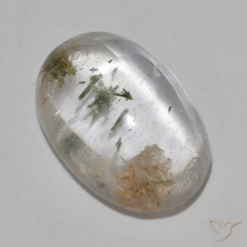 Quartzo com Hedenbergita Multicolorido Natural 18.07ct, oval, Transparente