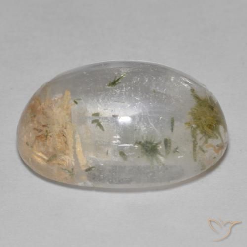 Quartzo com Hedenbergita Multicolorido Natural 18.07ct, oval, Transparente