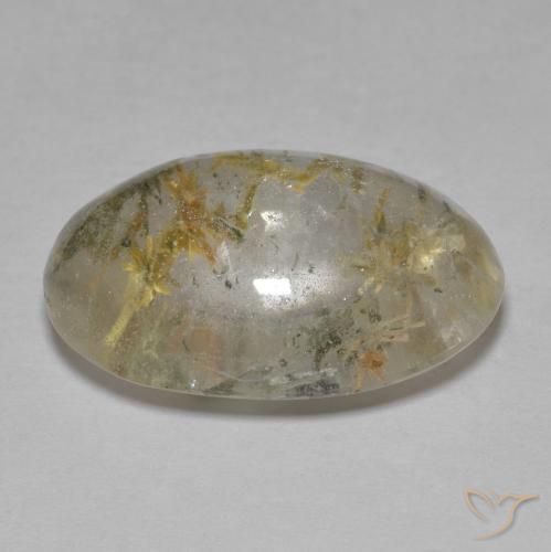 Quartzo com Hedenbergita Multicolorido Natural 13.73ct, oval, Transparente