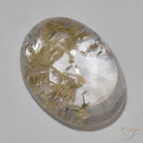 Quartzo com Hedenbergita Multicolorido Natural 19.85ct, oval, Transparente