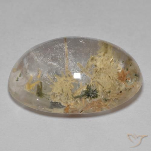 Quartzo com Hedenbergita Multicolorido Natural 19.85ct, oval, Transparente