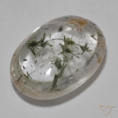 Quartzo com Hedenbergita Multicolorido Natural 20.92ct, oval, Transparente