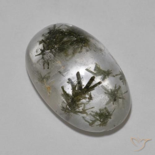 19.06ct Natural Multicolorido Quartzo com Hedenbergita, oval, Transparente