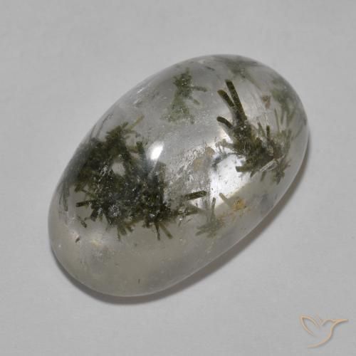 Quartzo com Hedenbergita Multicolorido Natural 19.06ct, oval, Transparente