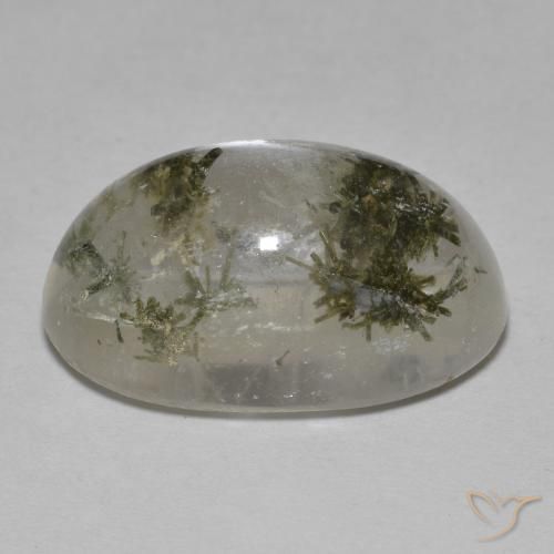 Quartzo com Hedenbergita Multicolorido Natural 19.06ct, oval, Transparente