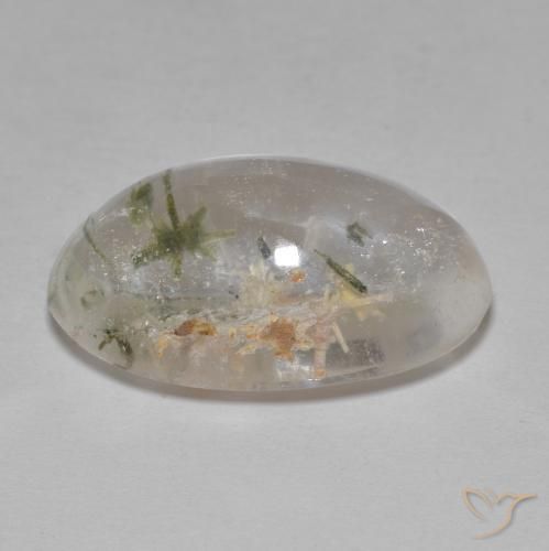 Quartzo com Hedenbergita Multicolorido Natural 14.35ct, oval, Transparente