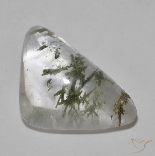 Quartzo com Hedenbergita Multicolorido Natural 19.12ct, Trilhão, Transparente