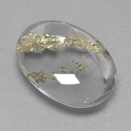 Quartzo Com Marcassita Multicolorido Natural 13.13ct, Corte Oval, Transparente