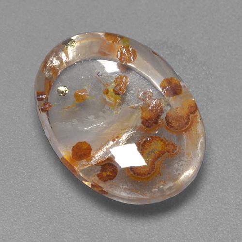 Quartzo com marcasita multicolorido natural 7,46ct, corte oval, transparente