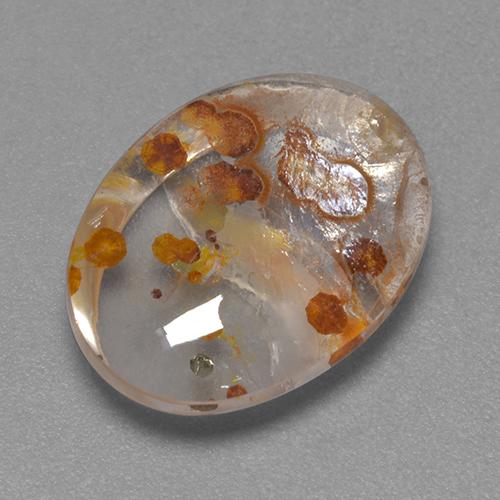 Quartzo com marcasita multicolorido natural 7,46ct, corte oval, transparente